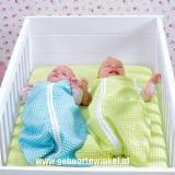 Cottonbaby slaapzak ruit/marine